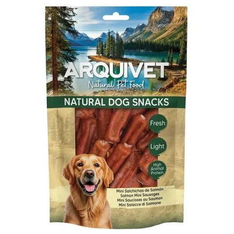 ARQUIVET Naturalny przysmak dla psa - mini kiełbaski z łososia 100 g
