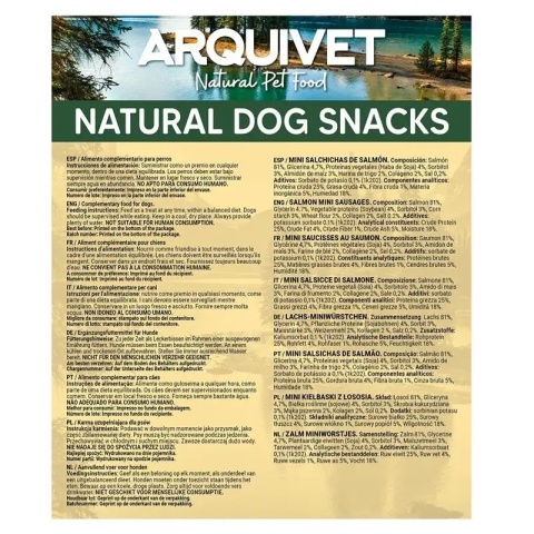 ARQUIVET Naturalny przysmak dla psa - mini kiełbaski z łososia 100 g