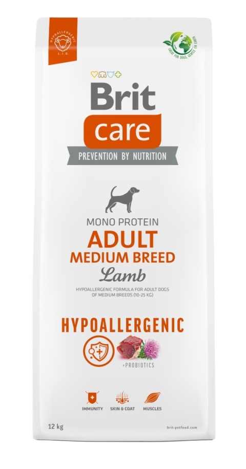 BRIT Care Hypoallergenic Adult Medium Breed z jagnięciną 12 kg