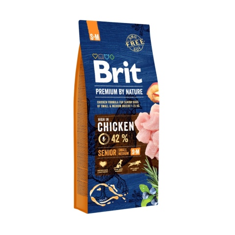 BRIT Premium By Nature Senior Small Medium S+M Chicken 15 kg